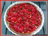 Tarte aux fraises et aux pistaches vertes