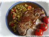 Tranche de gigot d'agneau et flageollets verts