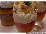 Verrines de creme d'abricot, fraises et chantilly maison