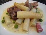 Blanquette de veau aux asperges et aux petits pois