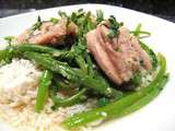 Poulet et haricots verts au bouillon gingembré spécial détox