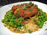 Tajine d’agneau aux fèves, petits pois et citron confit