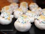 Champignons de paris {fromage frais, crabe, ciboulette, citron}