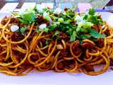 Spaghettis bolo au concentré de tomates