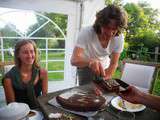 Gâteau au citron et sa version noisettes au glaçage  chocolat coco