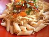 Penne à la crème de carottes et potimaron