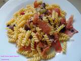 Fusilli à l'Italienne, Trévise, Speck, Oignons