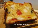 Cake aux poivrons, feta et olives noires - Les recettes de mimi