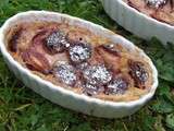 Clafoutis aux prunes et sirop de violette