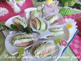 Roulés de concombre au chèvre, saumon fumé et graines de sésame