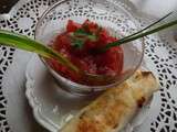 Tartare de tomates aux pépites de framboises