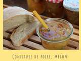 Confiture de poires et melon, pignons de pin et dattes