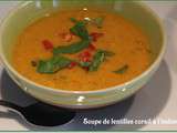 Soupe de lentilles corail à l'indienne