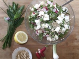 Taboulé de boulghour aux légumes verts et radis, citron et féta