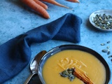 Velouté de carottes, courge et pommes de terre au cheddar, façon potage Brigthon