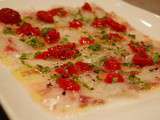 Carpaccio de bar framboise estragon