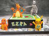 Gateau pokemon - pikachu mewtwo salameche dracaufau