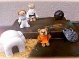 Gateau star wars - leia, luke, ewok, l'etoile noire, faucon millenium