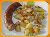 Saucisse de canard et ses pommes de terre sautées