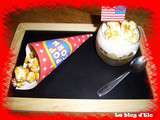 Verrine Pop corn sur lit de pommes caramélisées