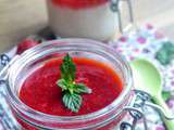 Panna cotta légère au citron vert et son coulis fraises rhubarbe