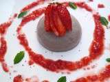 Panna cotta végétale épeautre noisette et son coulis de fraise