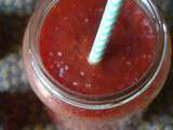 Smoothie love exotica (ananas, mangue, passion, framboises et orange sanguine)