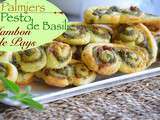 Palmiers au pesto de basilic et jambon de pays