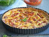 Quiche à l'italienne, jambon, tomates confites, mozzarella, basilic