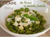 Salade de fèves fraîches fêta et menthe