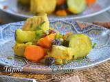 Tajine blanc de dinde, patate douce et courgette... curry et curcuma