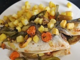 Bar en papillote aux pommes de terre rissolées