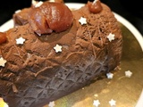 Bûche chantilly marrons et vanille et mousse au chocolat noir