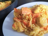 Nouilles shirataki de konjac au poulet et curcuma (recette keto, ig bas, low carb)