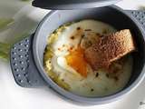 Oeufs cocotte sur fondue de poireaux