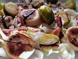 Salade de choux de Bruxelles, endive et boudin blanc