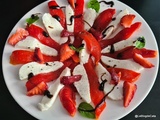 Salade poivrons grillés, mozzarella et fraises