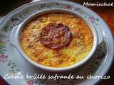 Crème brûlée safranée au chorizo