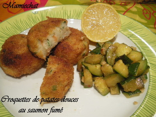 Croquettes de patates douces au saumon fumé