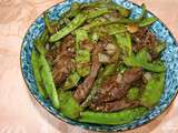 Boeuf chinois aux pois mange-tout