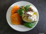 Burrata aux oranges sanguines, graines de coriandre et lavande de Yotam Ottolenghi