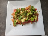 Carpaccio de pastèque au saumon fumé