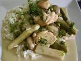 Casserole de poulet, champignons et asperges