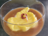 Compote de rhubarbe avec crème à l'advocaat