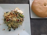 Couscous aux épinards et halloumi grillé