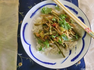 Haricots verts avec cacahuètes