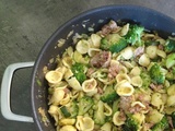 Orechiette, saucisse et pesto d'ail des ours