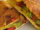 Puccia au brocoli et poivron rouge