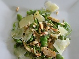 Salade de fèves, artichaut et pecorino