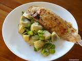 Salade de fèves, petits pois et fonds d'artichauts